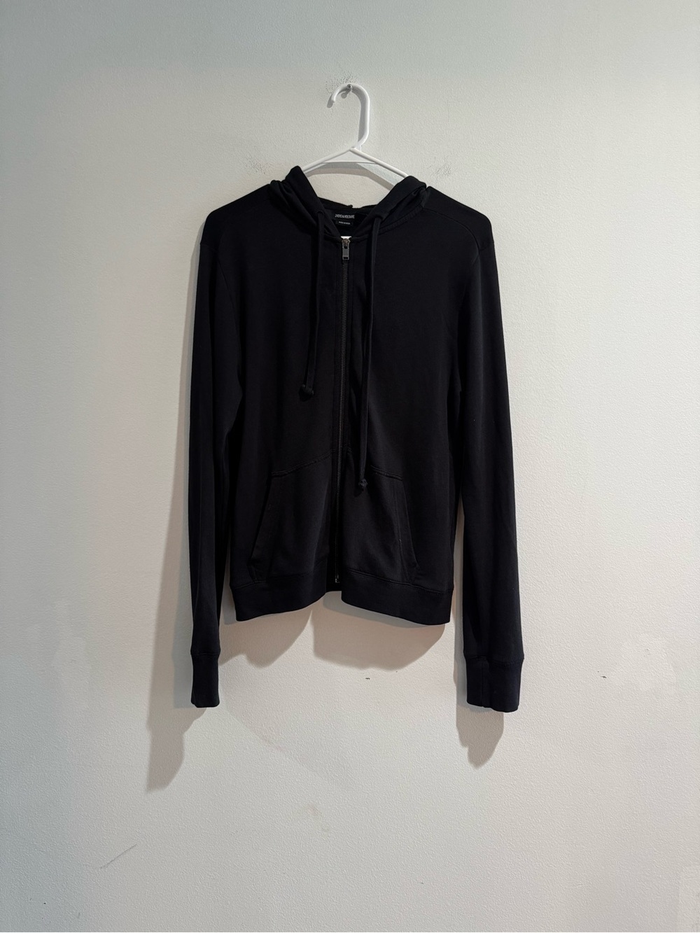 Zadig & Voltaire Black Metallic Skull Zip Hoodie Sweatshirt S